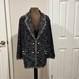 Misook Knit Open Front Jacket Plus Size 1X